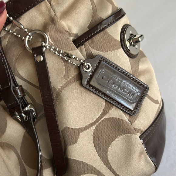Coach Tan and Brown Signature Shoulder Bag - Picture 17 of 17